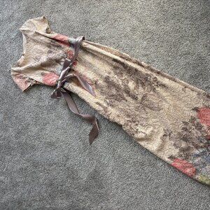 Adrianna Papell Matelassé Floral Jacquard Column Gown